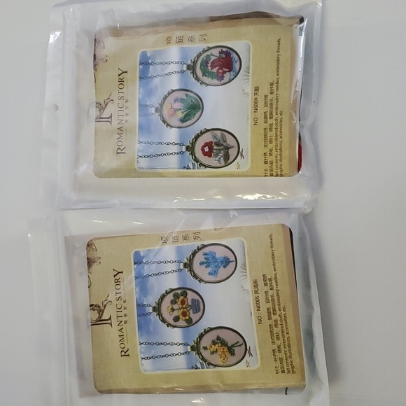 Pendant Embroidery Kits (Set of 2) - Picture 1 of 4